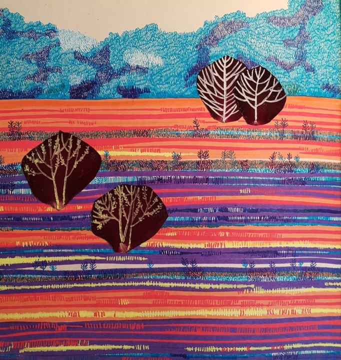 Painting titled "Untitle" by Mitra Tashakori, Original Art, Ballpoint pen