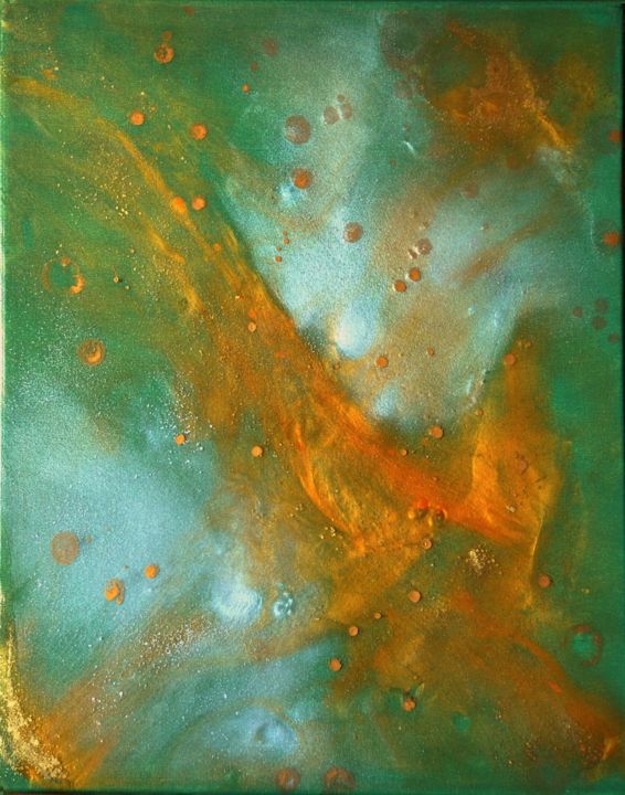 Peinture intitulée ""Andjety" - RESINART" par Mitty, Œuvre d'art originale, Pigments