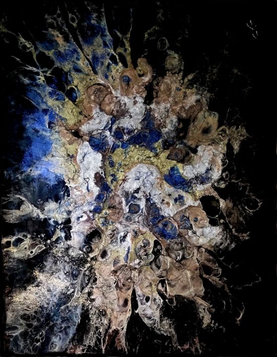 Peinture intitulée ""Epona" - RESINART" par Mitty, Œuvre d'art originale, Pigments Monté sur Châssis