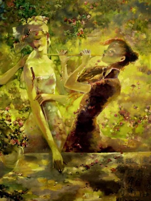 Painting titled "The song of Rosebus…" by Mix Artists, Original Artwork
