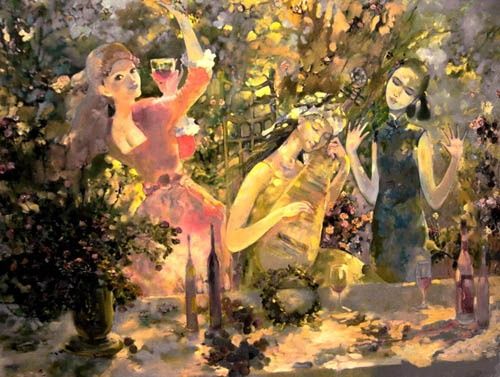 Painting titled "The song of Rosebus…" by Mix Artists, Original Artwork, Oil
