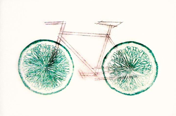 Incisioni, stampe intitolato "Untitled (bicycle)" da Mizael C., Opera d'arte originale, incisione
