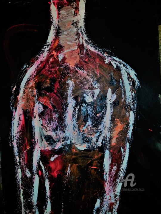 Painting titled "Homme I" by Mizzi, Original Artwork, Acrylic