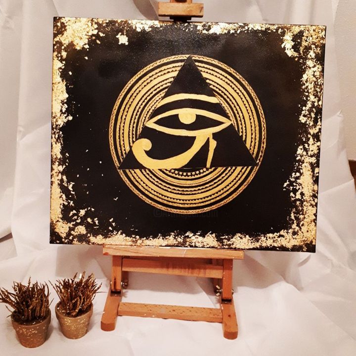 Peinture intitulée "l'or d'egypte" par Mj Artiste, Œuvre d'art originale