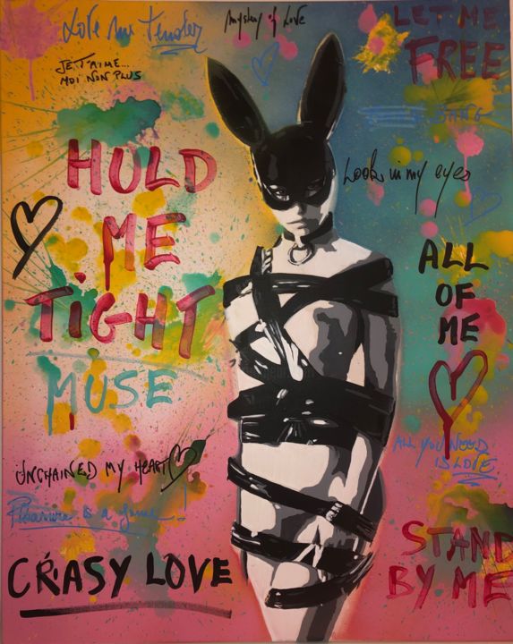 Peinture intitulée "CRASY LOVE" par Jo Y Posso, Œuvre d'art originale, Acrylique