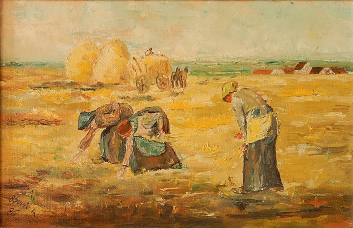Painting titled "Les Glaneuses (copi…" by Raymond Boduin, Original Artwork, Oil