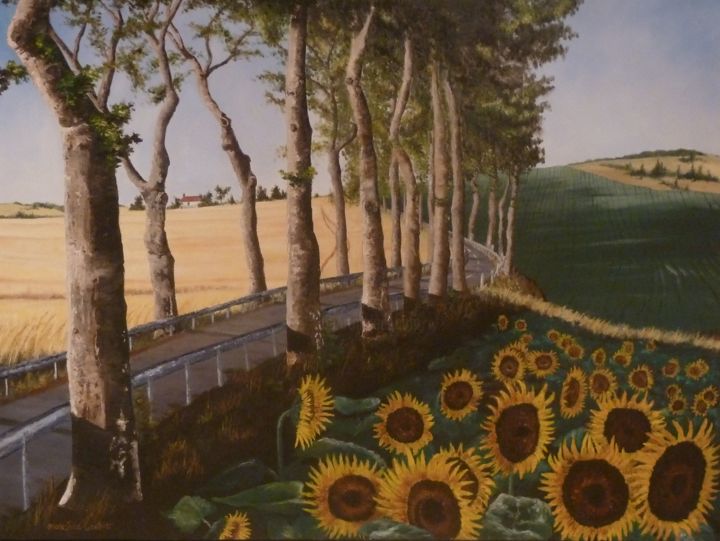 Peinture intitulée "Lanta - Tournesols" par Mjg Artiste Peintre, Œuvre d'art originale