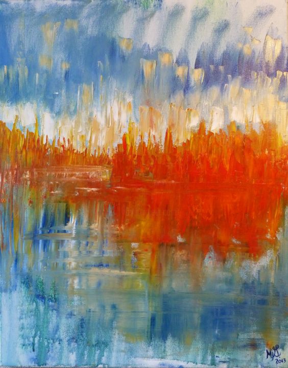 Schilderij getiteld "Couleurs d'automne" door Mjg Artiste Peintre, Origineel Kunstwerk