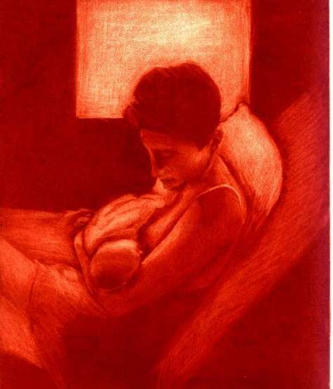 Printmaking titled "Maternité" by Marie Josèphe James, Original Artwork, Engraving