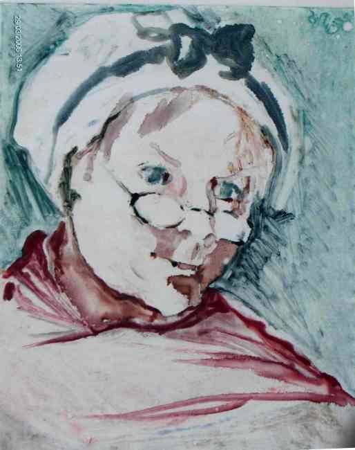 Gravures & estampes intitulée "Autoportrait" par Marie Josèphe James, Œuvre d'art originale, Gravure