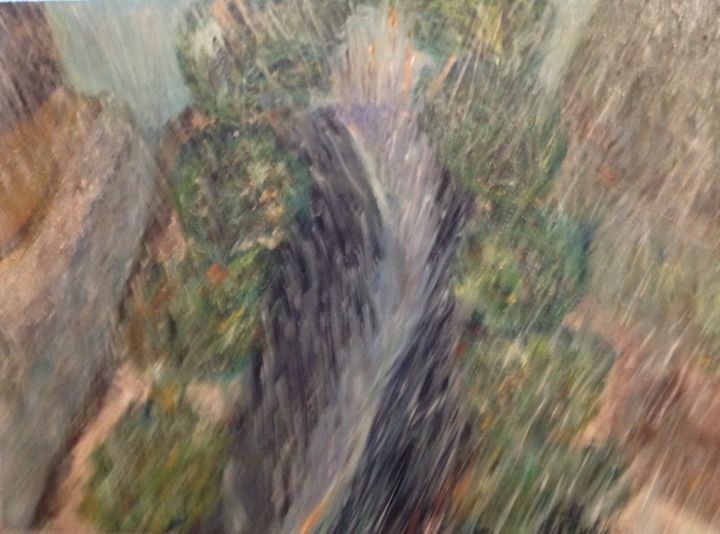 Painting titled "Savoie II la pluie" by Tajel, Original Artwork, Oil