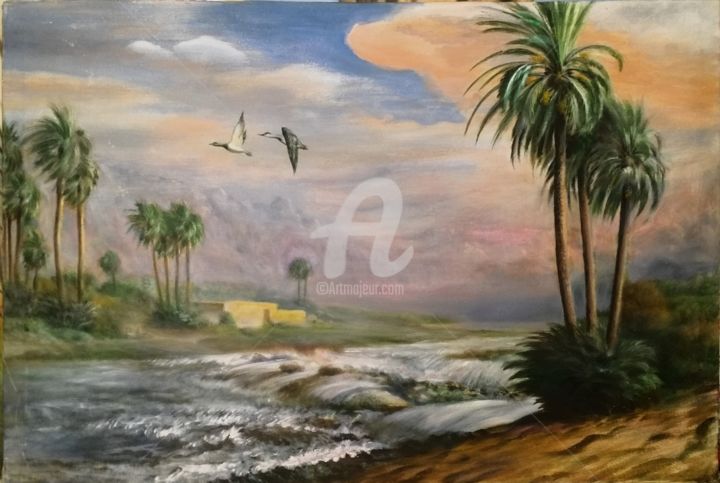 Painting titled "Forest art" by Abdulislam Sajid Ansari, Original Art, Oil