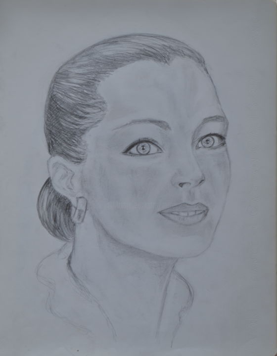 Desenho intitulada "Portrait de Romy Sc…" por Marie-Josée Reyes, Obras de arte originais, Lápis