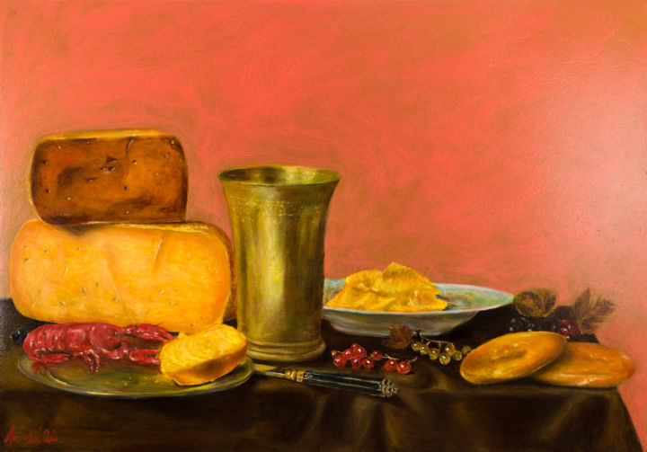 Painting titled "Still Life with GMO…" by Mk Anisko, Original Artwork, Oil