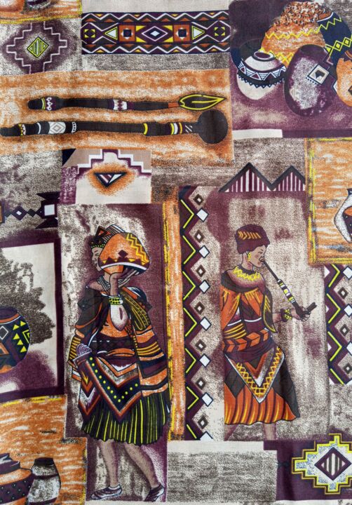 Peinture intitulée "Zulu tribe people f…" par Jafeth Moiane, Œuvre d'art originale, Acrylique