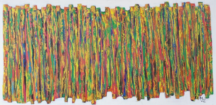 Malarstwo zatytułowany „Large abstract wall…” autorstwa Jafeth Moiane, Oryginalna praca, Akryl