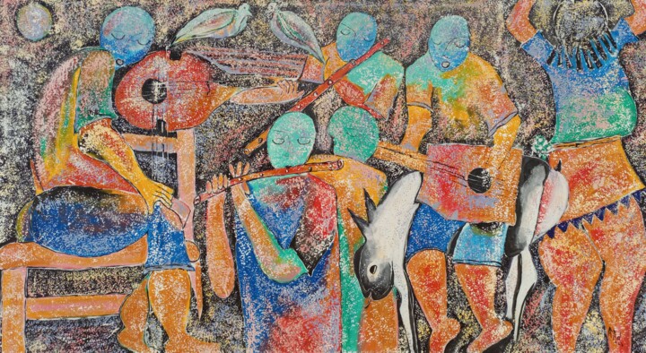 Painting titled "Popular country art…" by Jafeth Moiane, Original Artwork, Acrylic