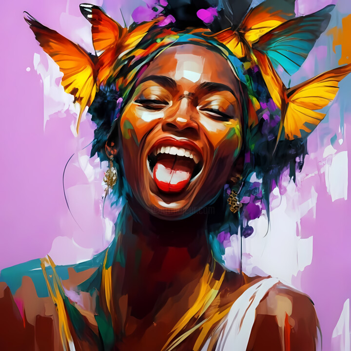Digitale Kunst mit dem Titel "Just a lot of joy,…" von Jafeth Moiane, Original-Kunstwerk, Digitale Malerei