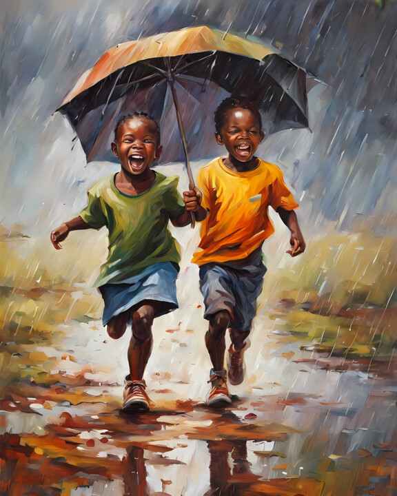 Картина под названием "Come rain or come S…" - Jafeth Moiane, Подлинное произведение искусства, Акрил