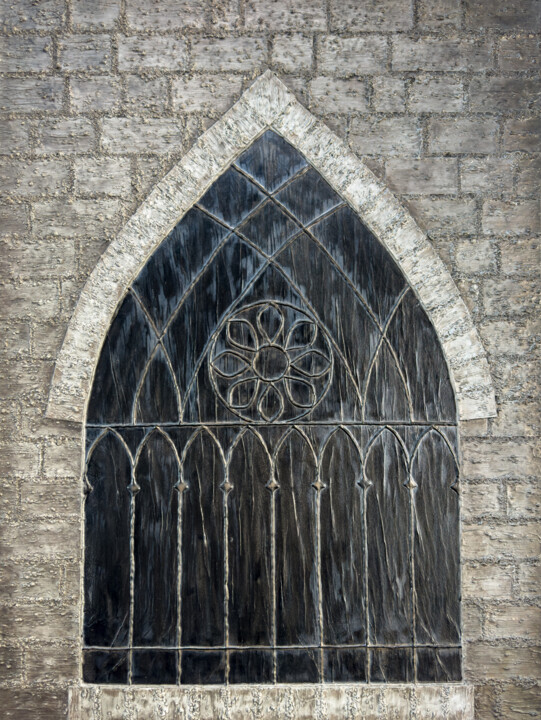 Peinture intitulée "Gothic Window" par Mk Long, Œuvre d'art originale, Acrylique