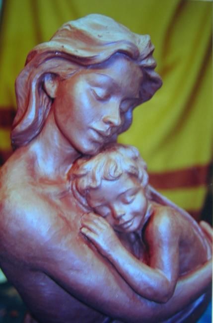 Painting titled "Maternidad" by Mª Luisa Bartual Penella, Original Artwork