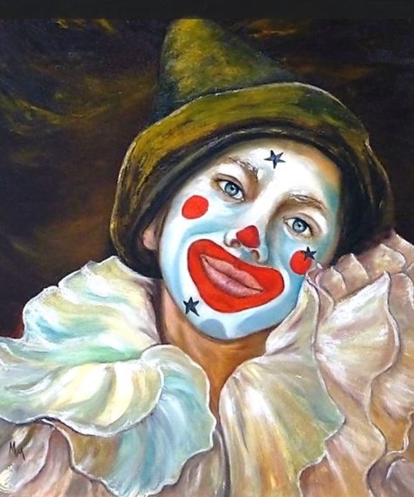 Painting titled "Le-clown.jpg" by Mm Saudade, Original Artwork, Acrylic