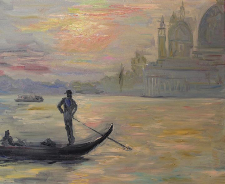 Painting titled "Venice" by Margarita Makarova, Original Artwork, Oil