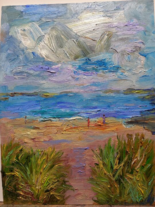 Картина под названием "#sea #oiloncanvas 4…" - Margarita Makarova, Подлинное произведение искусства, Масло