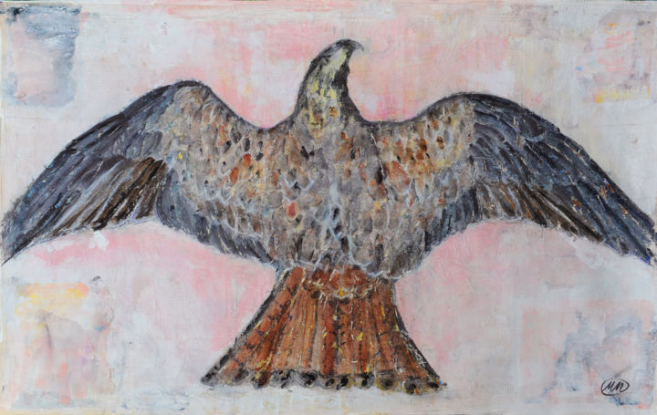 Collages intitolato "Eagle" da Marina Marinopoulos, Opera d'arte originale, Carta