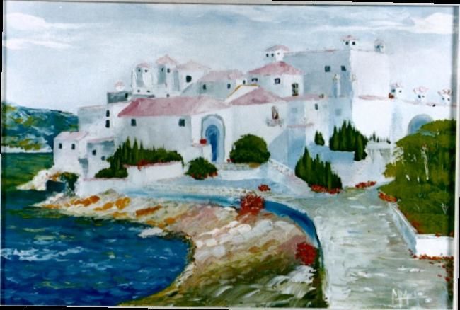 Painting titled "Paisagem Mediterrân…" by Mmartini, Original Artwork