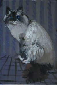 Painting titled "The Cat 2" by Malgorzata Macko, Original Artwork