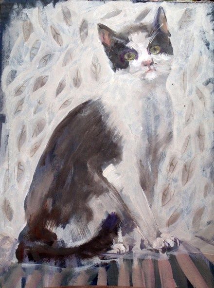 Painting titled "The Cat 11" by Malgorzata Macko, Original Artwork