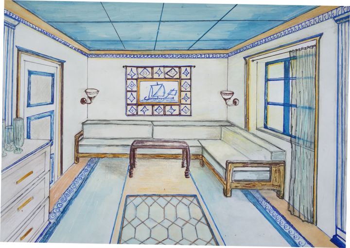 Greek Room, 描画 Mary Mamoshkinaによって Artmajeur