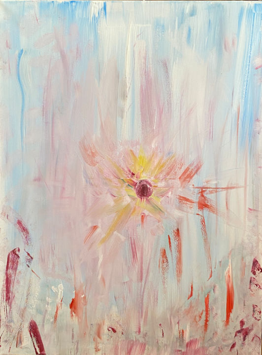 Painting titled "Flower" by Michael Vitali, Original Art, Oil