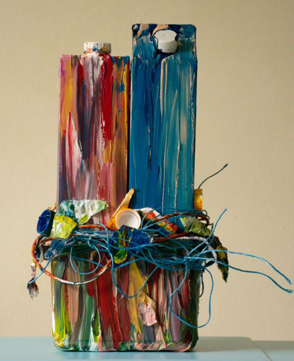 Sculpture titled "Love nest of two mi…" by M Mystery Artist, Original Art, Plastic