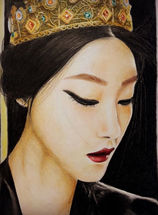 Pintura intitulada "Chinese girl" por Fairytale.My98, Obras de arte originais, Lápis