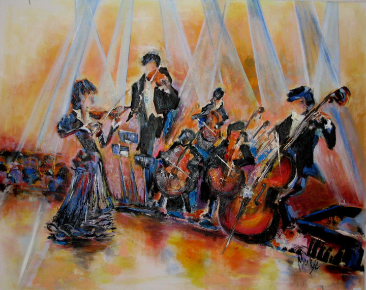 Painting titled "Musique 03" by Mockye, Original Artwork, Oil