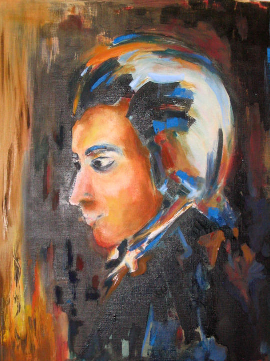 Painting titled "Divin MOZART" by Mockye, Original Artwork