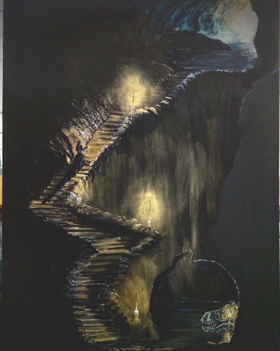 Schilderij getiteld "Ascension" door Mick Odonnell, Origineel Kunstwerk, Acryl