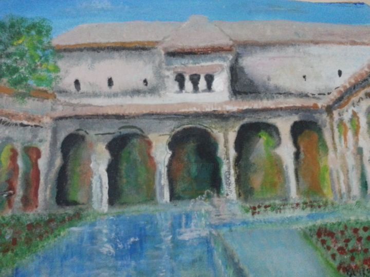 Painting titled "palais de tlemcen" by Moda Every Day, Original Artwork, Acrylic