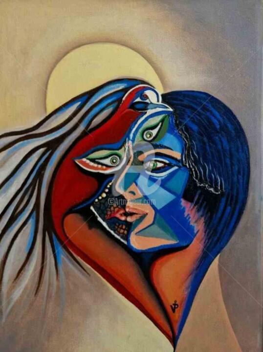 Painting titled "Goddess of love 2" by Modern Art, Original Artwork, Oil