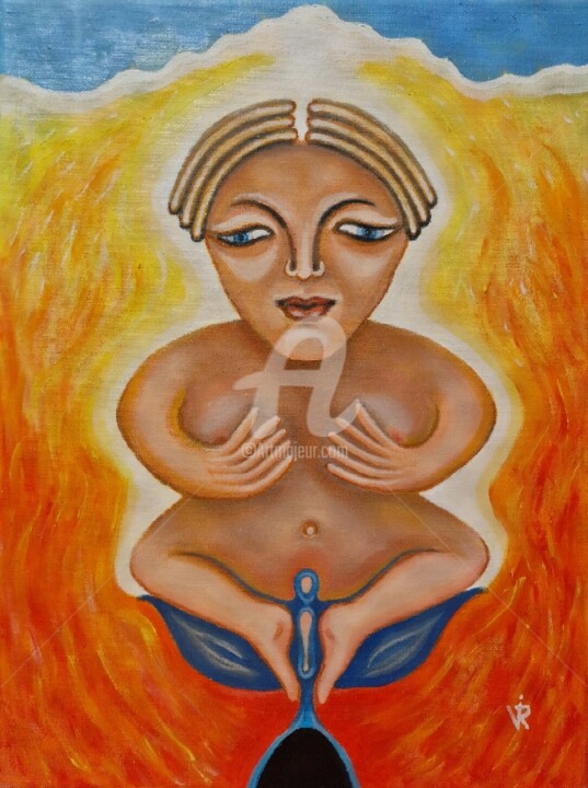 Pittura intitolato "The buddha" da Modern Art, Opera d'arte originale, Olio