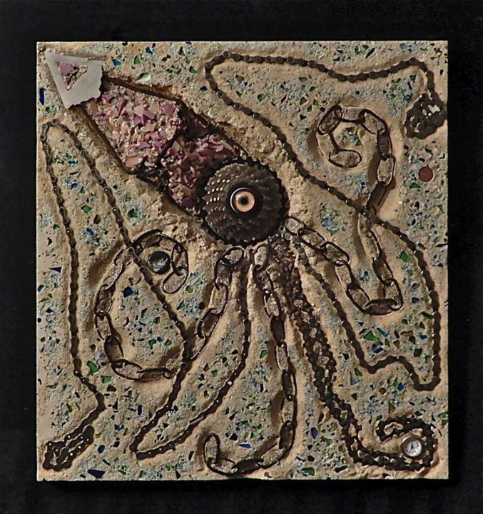 Κολάζ με τίτλο "Oracle" από Modern Fossils, Αυθεντικά έργα τέχνης, Κολάζ