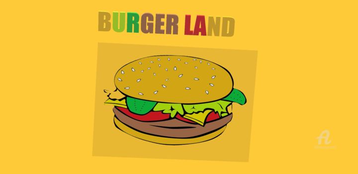 Digital Arts titled "burger-land" by Akdj, Original Artwork, 3D Modeling
