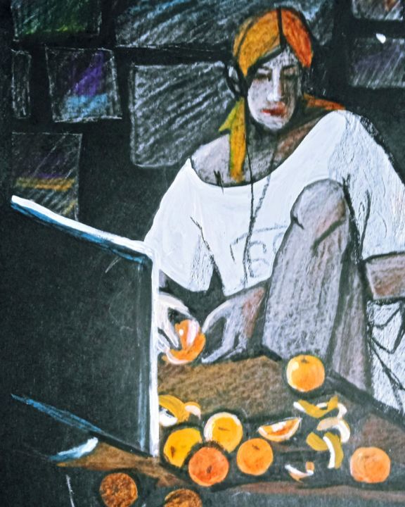 Disegno intitolato "Новый год" da Taisiia Menigecheva, Opera d'arte originale, Matite colorate