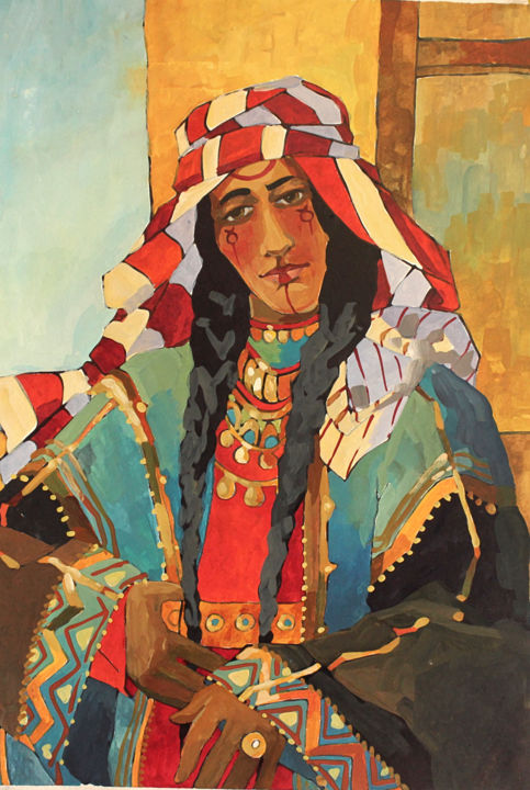 Painting titled "Женщины мира 2" by Taisiia Menigecheva, Original Artwork, Gouache