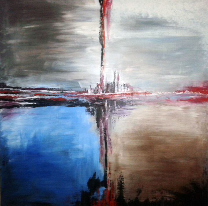 Peinture intitulée "Abstract City" par Mof, Œuvre d'art originale, Acrylique