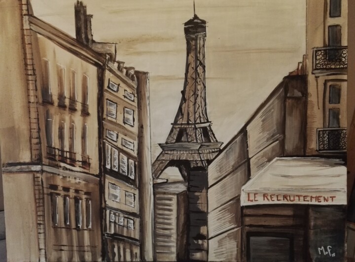 「paris-recrutement.j…」というタイトルの絵画 Mofによって, オリジナルのアートワーク, アクリル