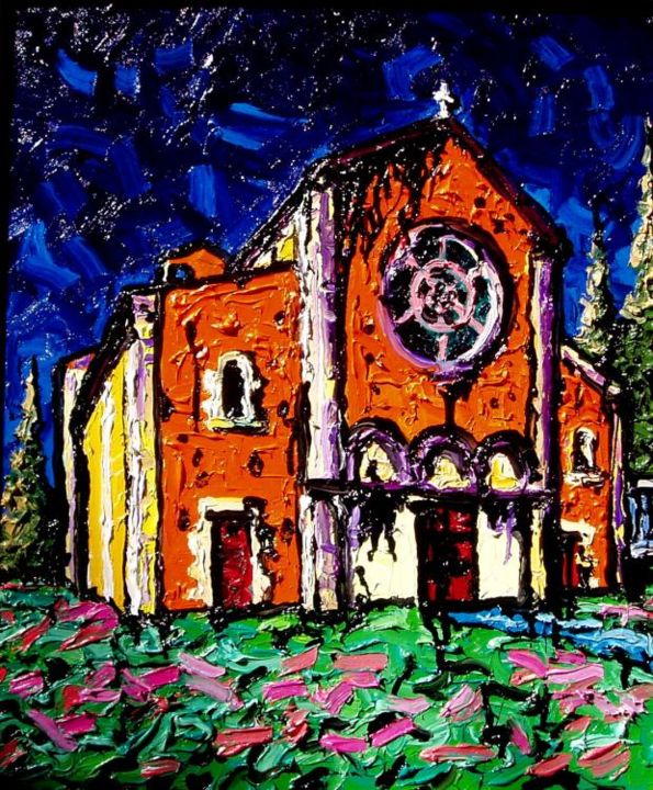 Painting titled "SANTA MARIA DI RONZ…" by Pat Moffatt, Original Artwork