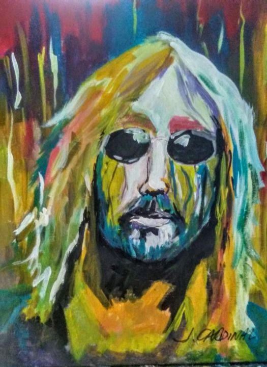 Pittura intitolato "Tom Petty-RIP" da Joseph Cardinal, Opera d'arte originale, Acrilico